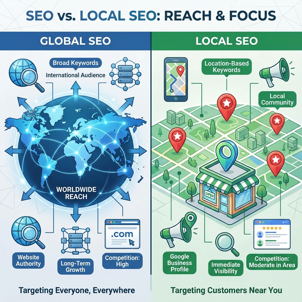 SEO vs Local SEO Difference